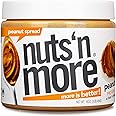 Nuts 'N More Peanut Butter Spread, Original Flavor, All Natural High Protein Nut Butter Healthy Snack, Omega 3’s, Antioxidants, Low Carb, Low Sugar, Gluten-Free, Non-GMO, no preservatives,16 oz Jar