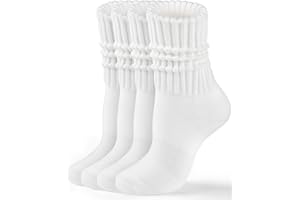 HONGTEYA Crew Socks for Women Cozy Cotton Slouchy Athletic Socks Slouch Boot Calf Workout Socks Size 5-11