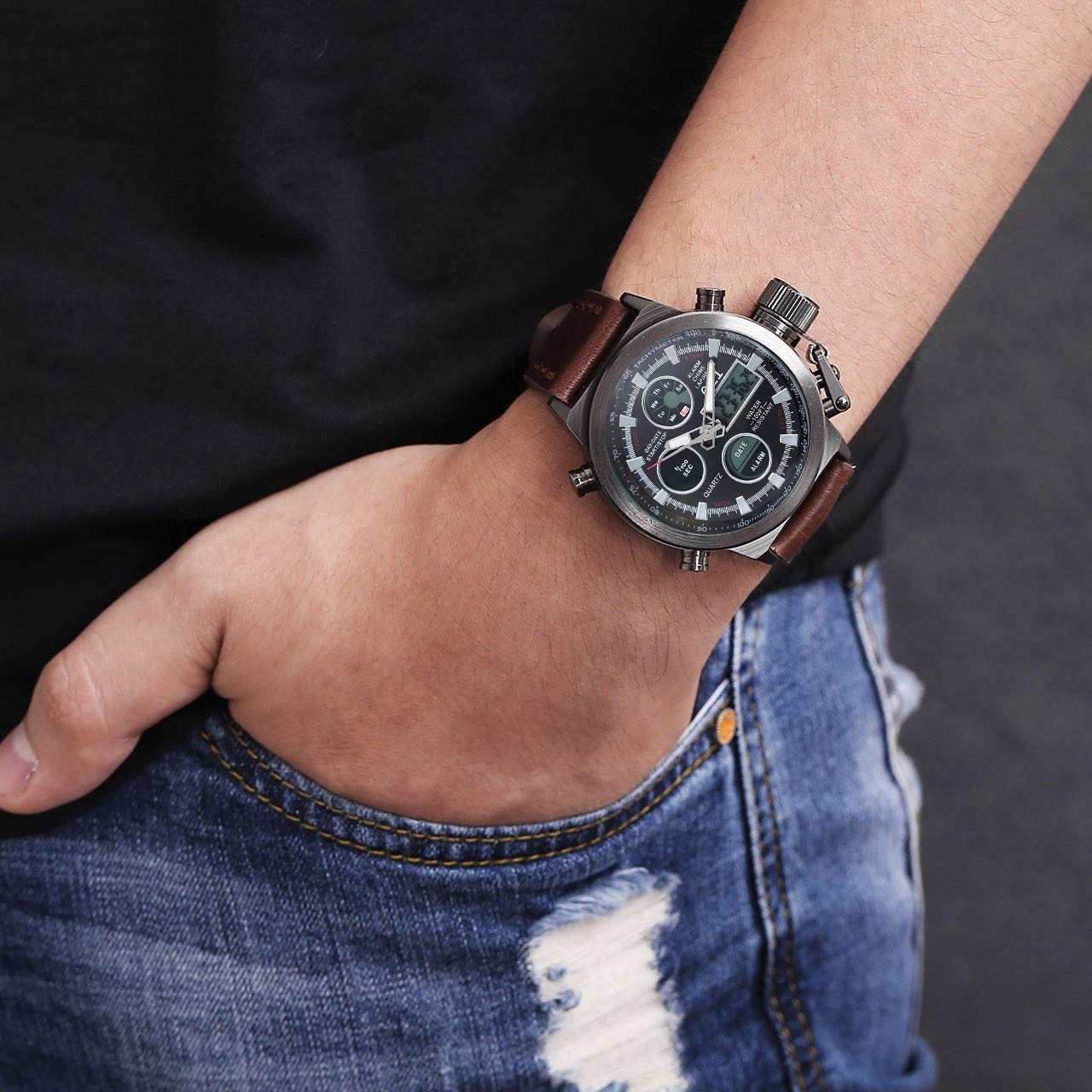 mikachi analogue digital watch