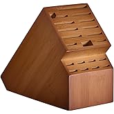 Kitsanery Knife Block Countertop Butcher's Knife Rack and Organizer 20 Slot Knife Holder Large Bamboo Knife Rack (Knife Not Included), Universal Knife Rack Strap