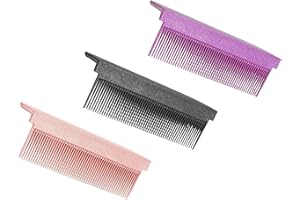 Fokmuaex 3PCS Flat Iron Comb Attachment for Silk Press, Professional Clip-On Styling Comb for Hair Straightener, The Grip Des