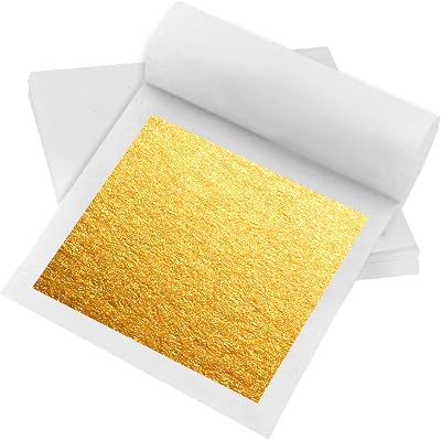 Thboxes Gold Leaf 30 Sheets 6x6cm Cake Candy Decorating Foil Gold