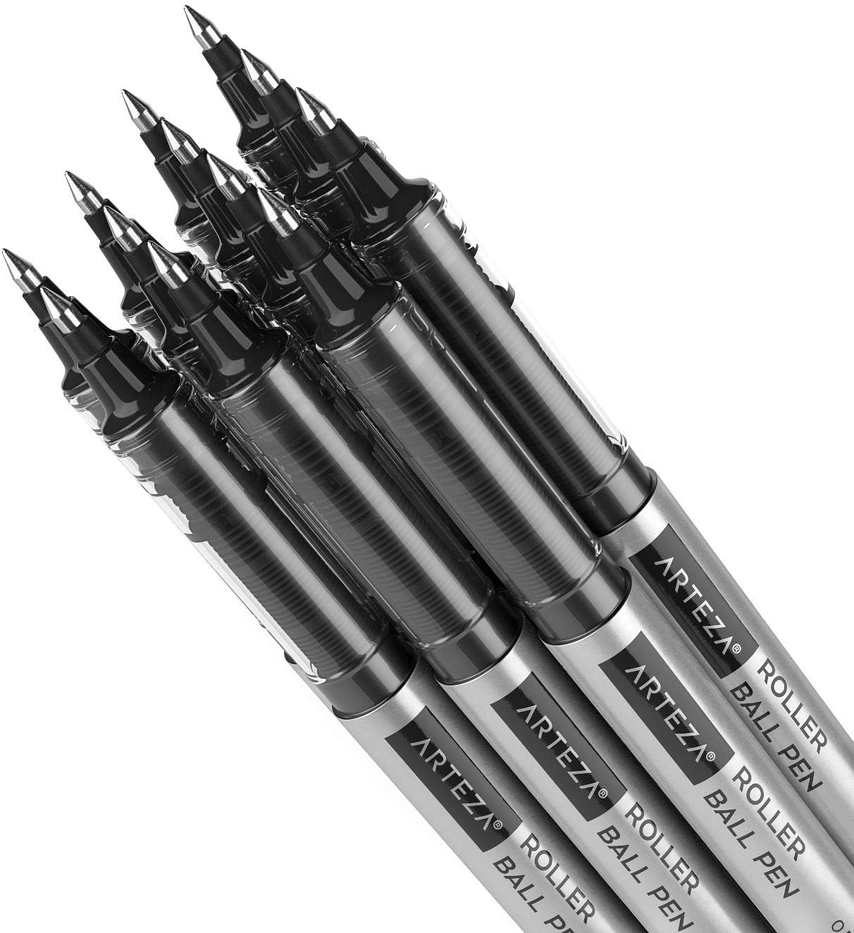 Arteza Rollerball Pens, Pack of 20, 0.5mm Black Liquid Ink Pens for Bullet Journaling, Fine Point Rollerball for Writing, Taking Notes & Sketching: Office Products