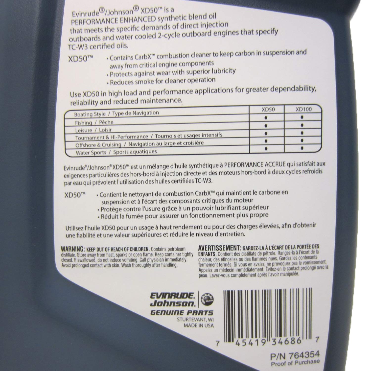 Omc 1 Gallon Xd50 2 Stroke Outboard Engine Oil 764354: Amazon.co.uk: Car &  Motorbike