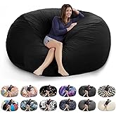 HOWSEESNOW 6FT Giant Bean Bag Chair Cover - Soft Fluffy Dutch Velvet Bean Bag Bed (No Filling, Cover Only), Comfy 6FT Bean Bag Cover, Oversized Lazy Sofa Cover