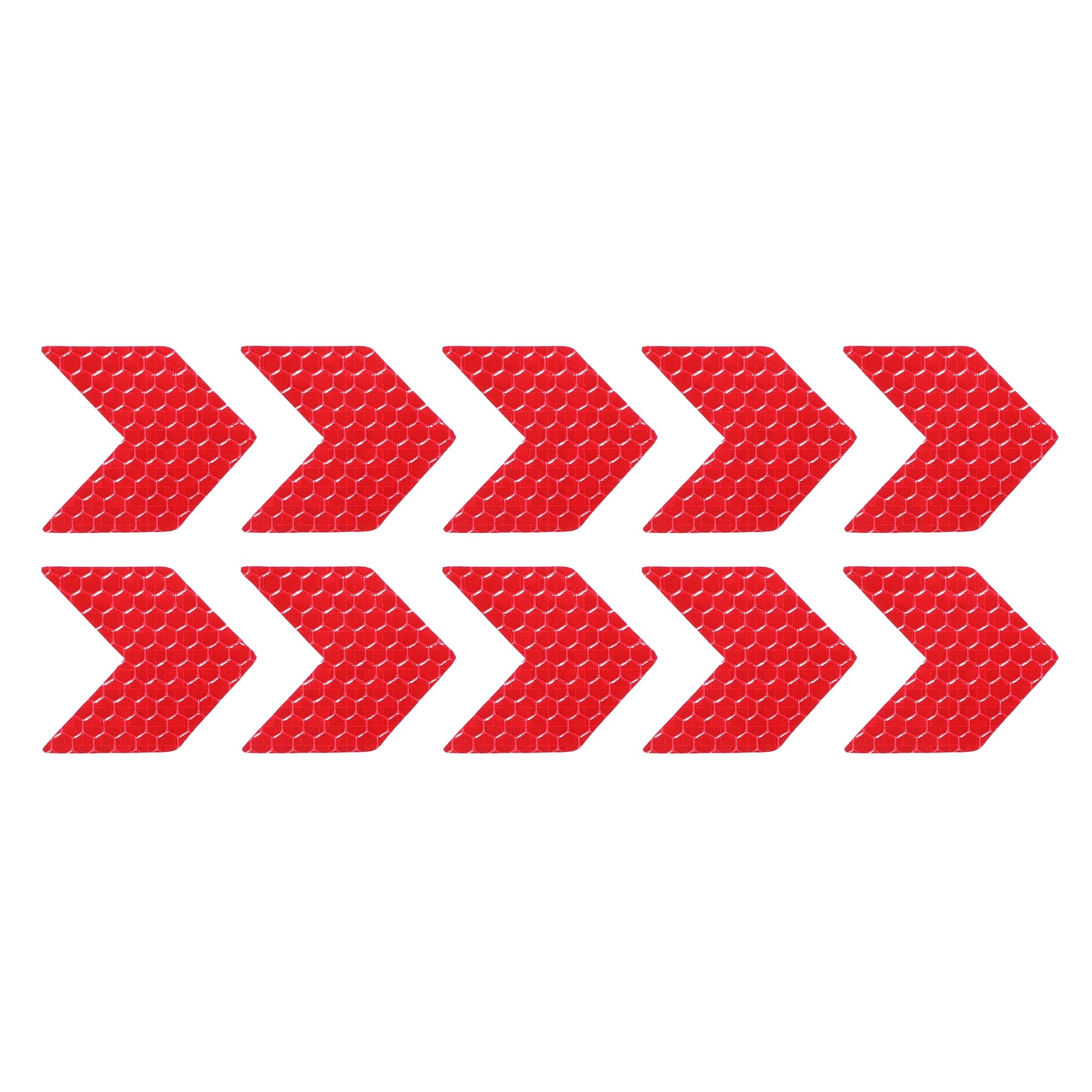VekAuto 10 Pcs Reflective Stickers, Arrow Shape Universal for Cars PET Red