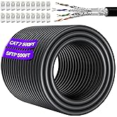 Cat 7 Ethernet Cable 500ft (20 RJ45), Outdoor&Indoor, SFTP Cat 7 Triple Shielded Ethernet Cables, High Speed 10 Gbps 600MHz, 