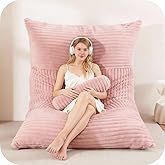 ZOEMO 5 in 1 Bean Bag Chair with A Roll Pillow,Giant Bean Bag Chairs for Adults,Ultra Soft & Machine Washable Cover,Convertible Sofa Bed Floor Couch Lounger for Living Room,Bedroom