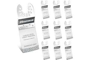 DBSAWMXN 10PCS Diamond Oscillating Tool Blade Grout Removal, Flush Cut Saw Blades for Cleaning Mortar Concrete Masonry Grout Size 1/8", 3/16", 3/8", Soft Tile Cutting, Fit Dewalt Milwaukee Ryobi