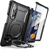 SUPCASE for Galaxy Z Fold 8 Case with Tempered Glass Screen Protector Black | Built-in Magnetic Stand, Compatible with MagSafe, Full Hinge Coverage, Anti-Slip Grip, Full Body Heavy Duty Rugged Phone Case