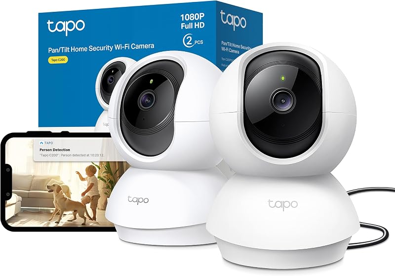 Tapo C200 2-Pack 1080p Pan/Tilt Indoor Camera Baby Monitor Motion 2-Way Audio