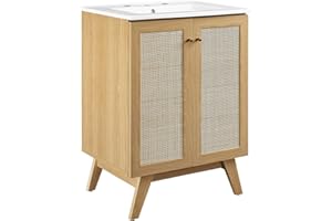 Modway Soma Bathroom Vanity, 24 Inch Single, Oak White
