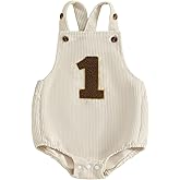 Tiacham Baby Boy Girl First Birthday Overalls One Year Old 1st Birthday Overall Romper Corduroy 1 Rompers Clothes Outfit