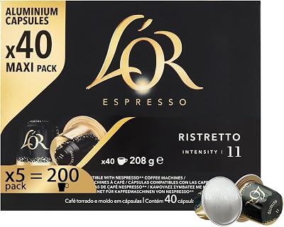 Cápsulas de Café Espresso Ristretto | Intensidade 11 | 200 cápsulas Nespresso Compatíveis