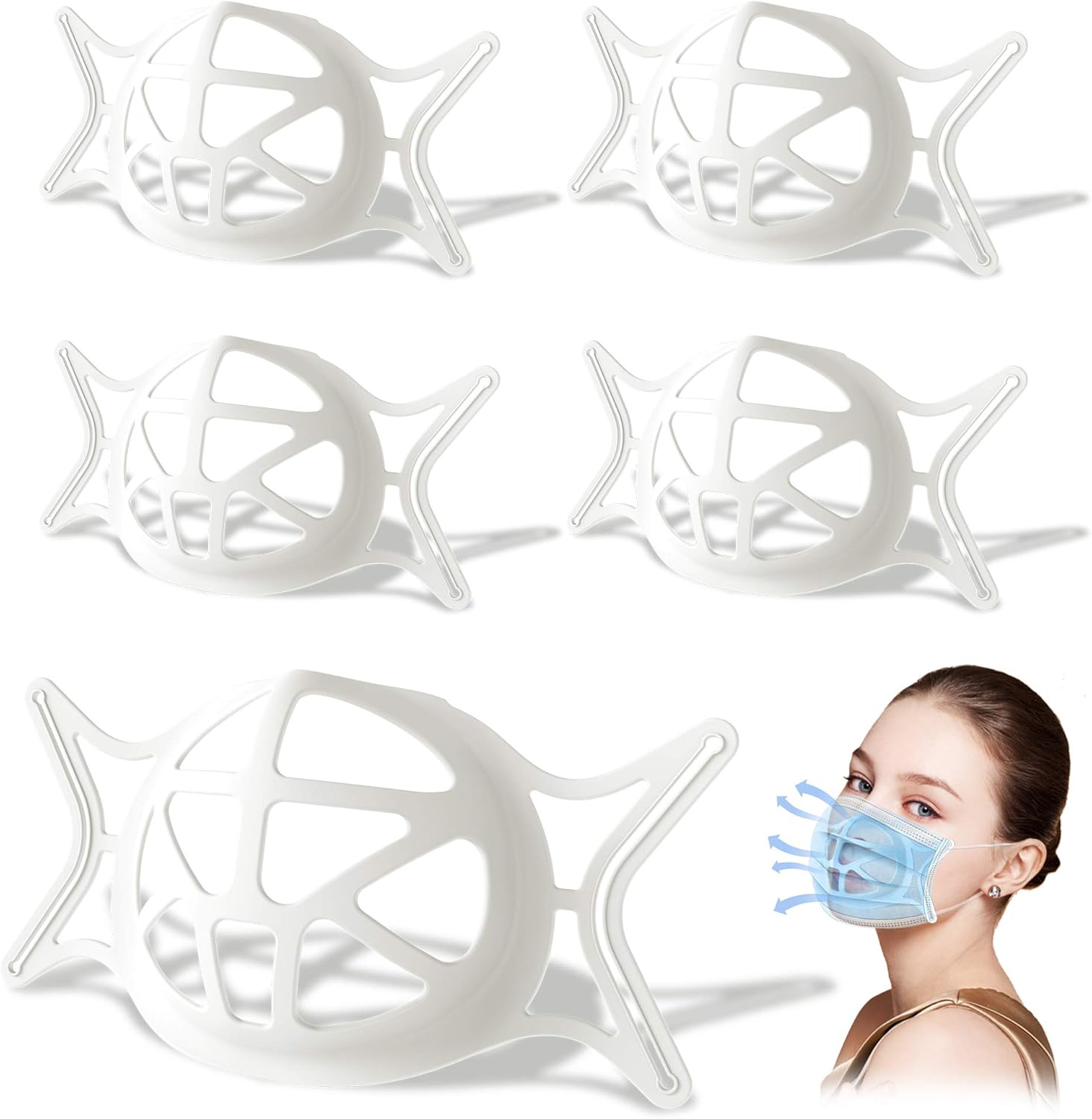 3D Face Mask Bracket Insert, Mask Frame, Silicone Face Mask Guard for Under Face Masks