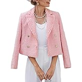 Mina Self 2026 Spring Women's Tweed Blazer Jacket - Fashion Warm Fully Lined Elegant Trendy Casual Cute Coat with Pockets
