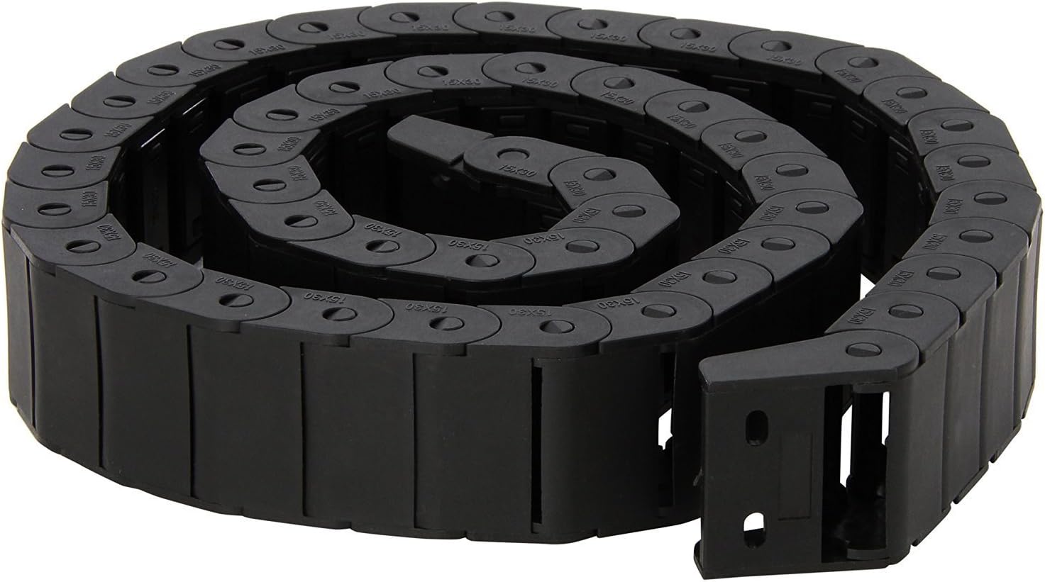 15mm x 30mm Plastic Semi Closed CNC Machine Tool Cable Wire Carrier Drag Chain 1M Black Ted Lele (15mm x 30mm)