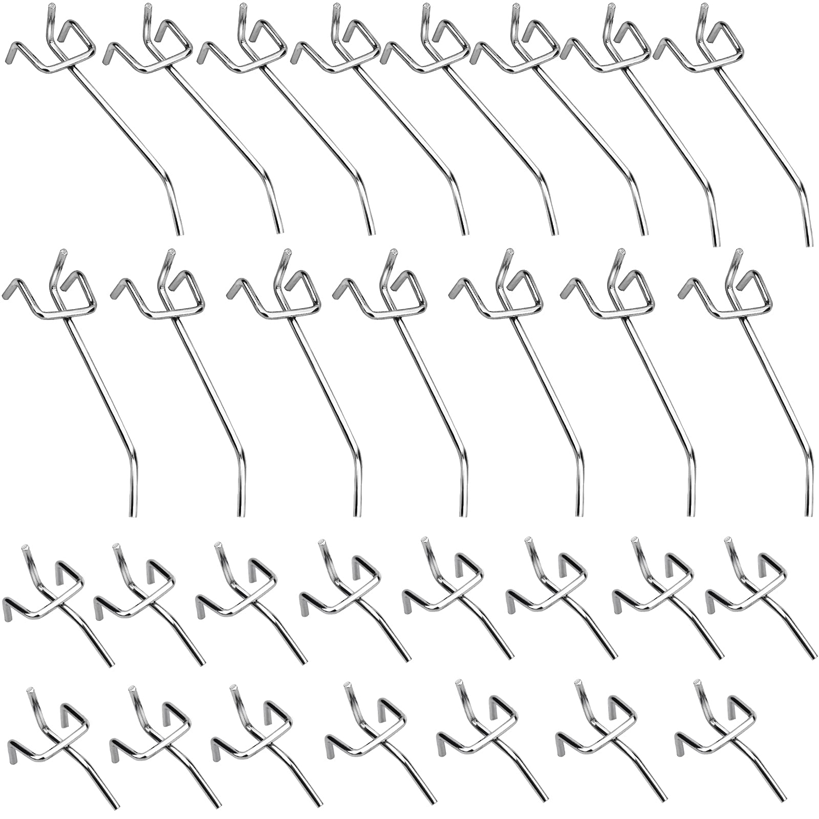HongBoom 30PC Pegboard Hooks 5cm,10cm Metal Board Hooks Panel Display Hooks Pegboard Hooks Assortment Sturdy and not Easily Dropped for Supermarket Store Living Room Kitchen Home