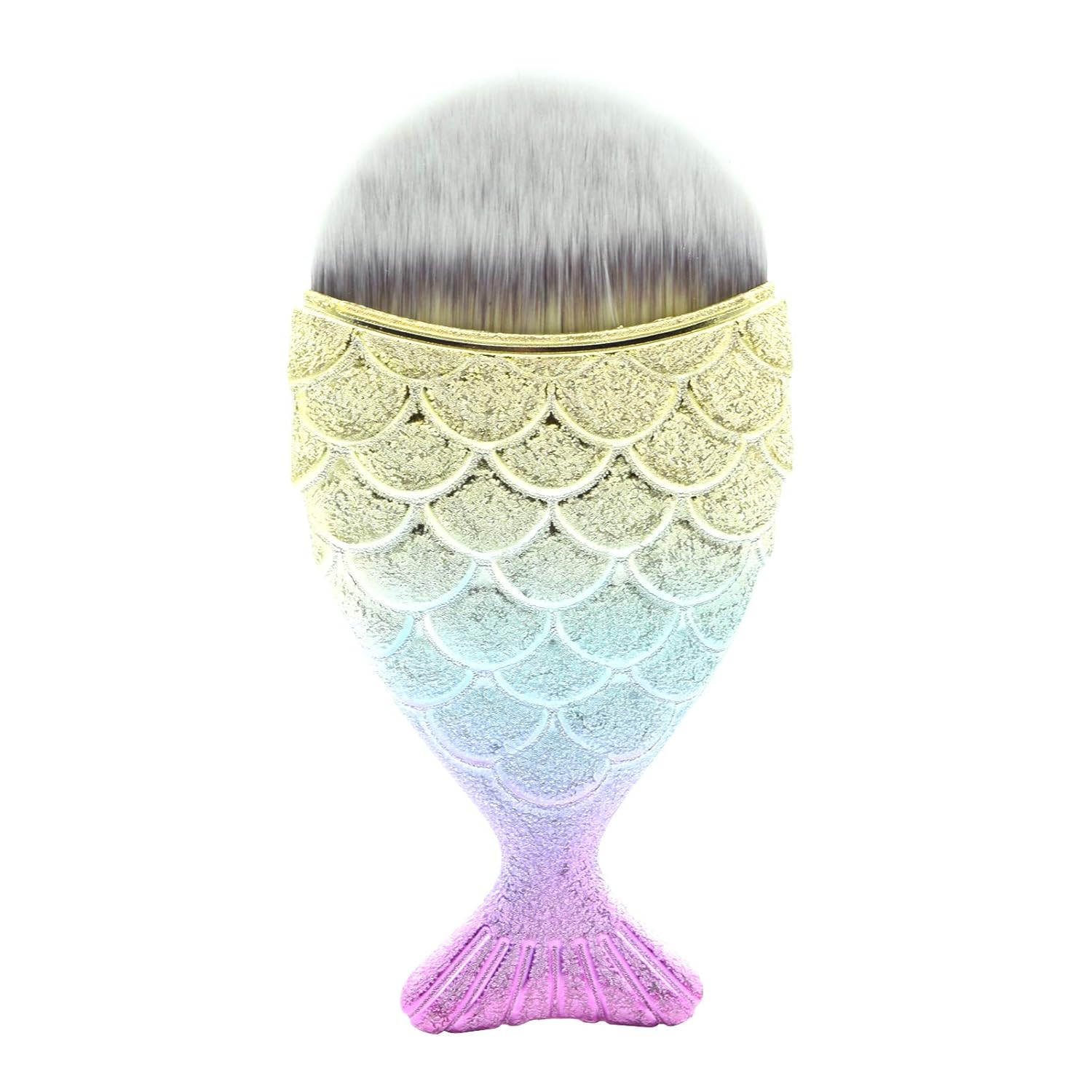 Dolovemk 1 Piece Chubby Fish-tail Makeup Brush for Applying Powder Foundation Blush Cosmetic Brush