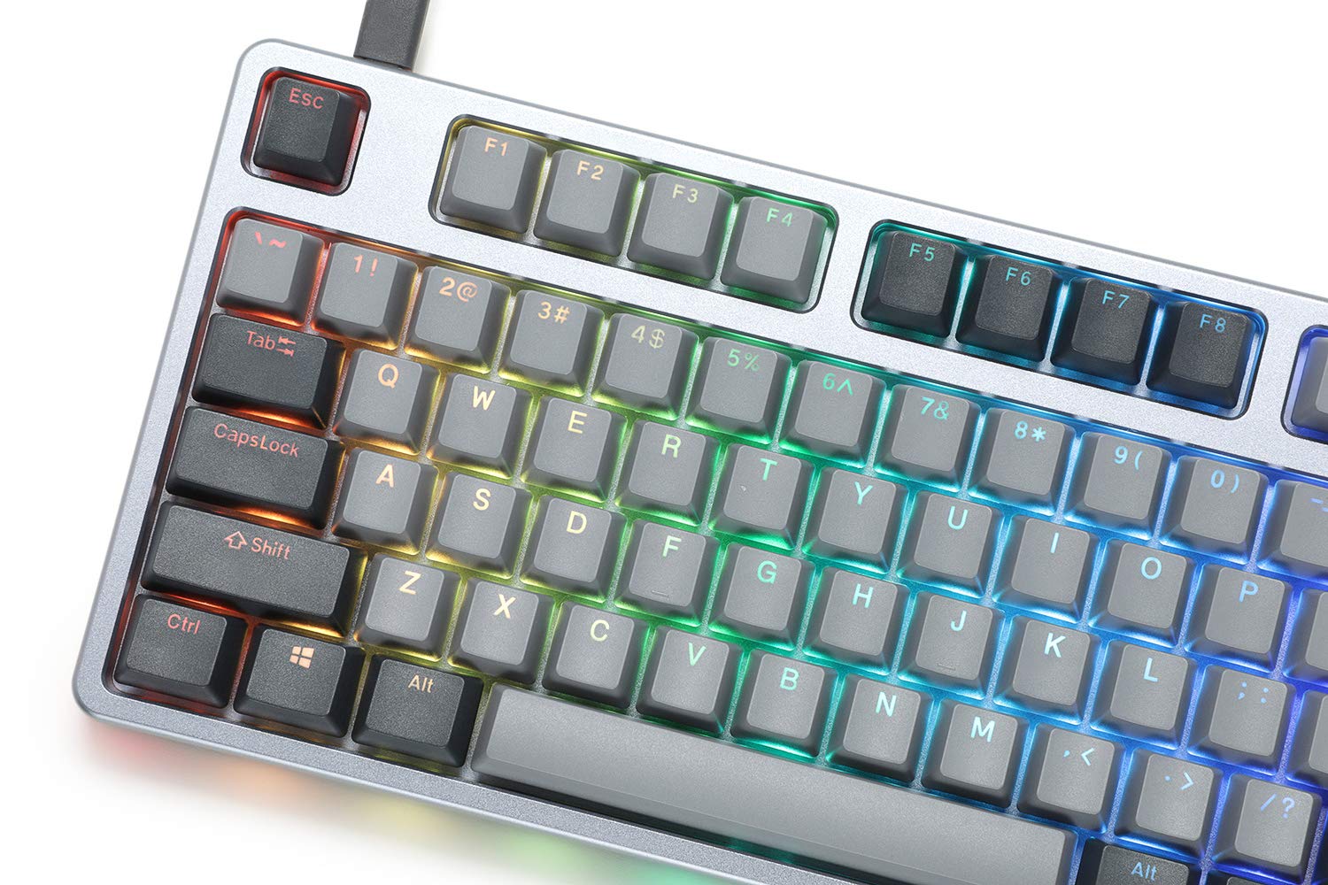 DROP CTRL High-Profile Mechanical Keyboard — Tenkeyless TKL (87 Key) Gaming Keyboard, Hot-Swap Switches, Programmable, Backlit RGB LED, USB-C, Doubleshot PBT, Aluminum (Gray, Kaihua Box White)