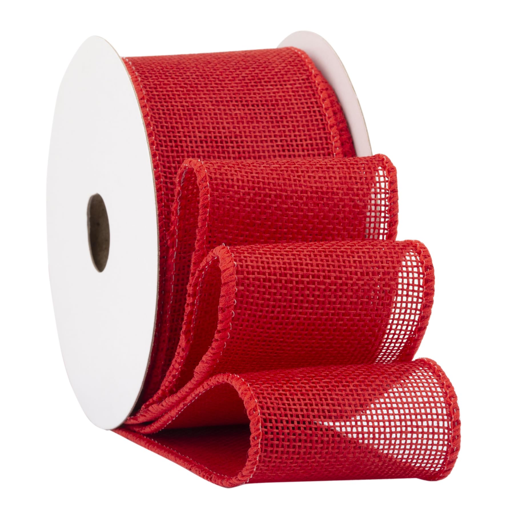Fondersy 9-Meter Red Burlap Ribbon Wired Burlap Ribbon - 50mm Width for Gift Wrapping, Floral Arrangements, Wreath Making, and Christmas Decor