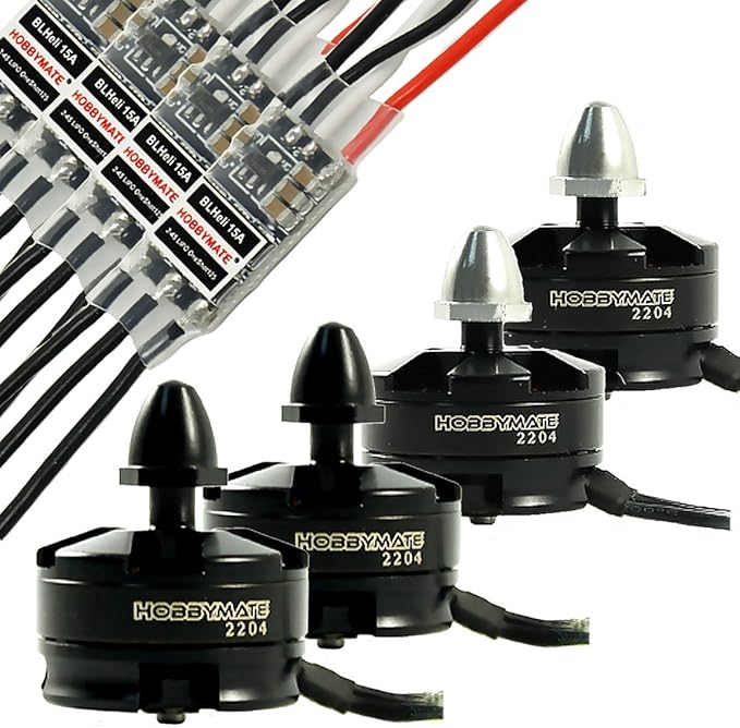 HOBBYMATE Quadcopter Kit Motor ESC Combo, 2 Pairs CW CCW 2204 2300KV