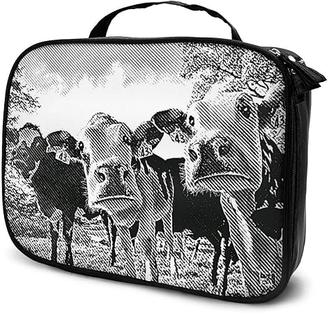 Amazon 化粧ポーチ レディース メンズ 大容量 3つの好奇心が強い牛のイラストを彫刻 母の日ギフト収納ボックススーツケース トラベルバッグ化粧 ポーチ化粧筆化粧道具アクセサリー旅行 ピアノ 化粧ポーチ 通販