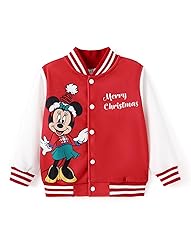 Disney Minnie Mouse Girls Christmas Varsity Bomber