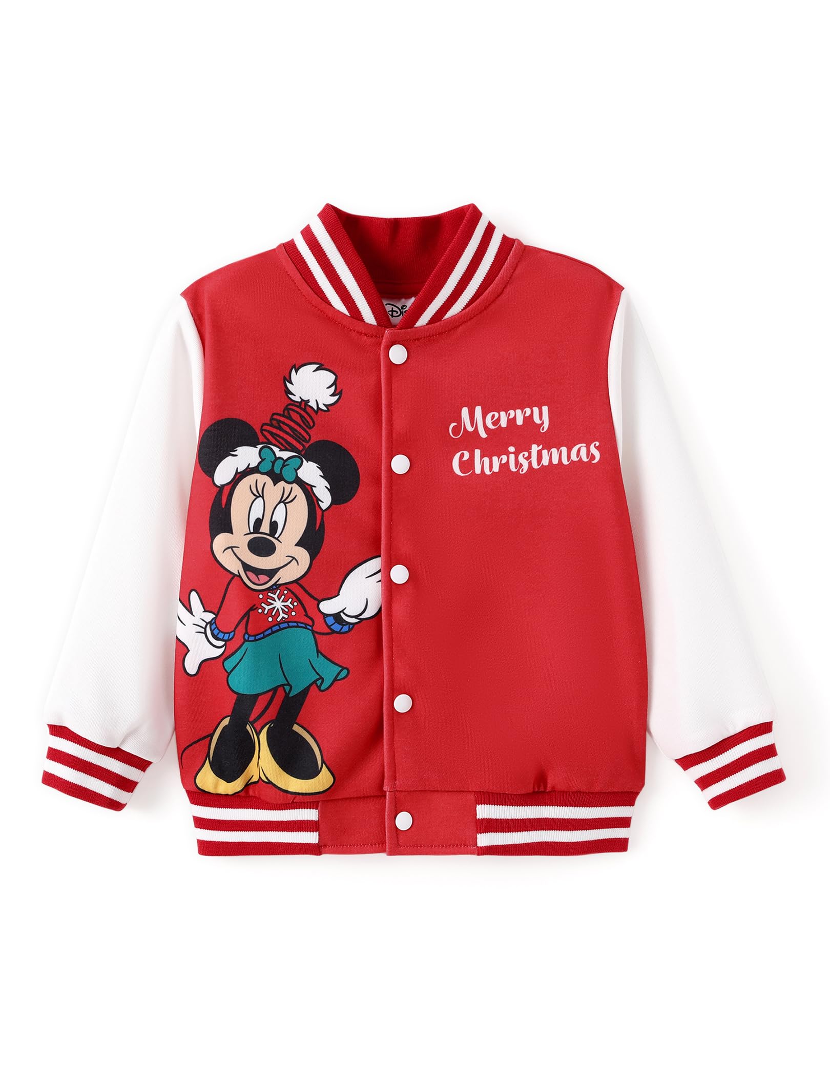 Disney Minnie Mouse Girls Christmas Varsity Bomber
