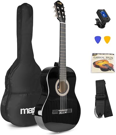 MAX Max SoloArt Classical Acoustic Guitar Starter Kit Full Size with 6 Months
