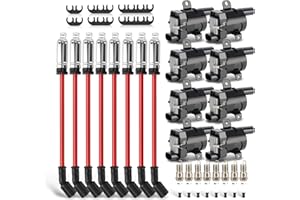 X4XZ UF262 Ignition Coils Pack & Double Iridium Spark Plugs & 10.2MM Spark Plug Wires for Chevy Avalanche Express Tahoe Silverado Suburban 1500 2500 3500/GMC Savana Sierra Yukon/Hummer H2 OEM# D585