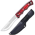 Leopcito 9" Fixed Blade Tactical Bowie Knives with Sheath, Stainless Steel Silver Survival Hunting Bushcraft Full Tang Knife with Non-Slip Handle for Camping, Hunting, Adventure, EDC, B101SL