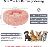 Nepfaivy Calming Donut Bed for Dogs Cats 27.5in Pink Non-Slip Washable view 3