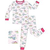 babee Reshinee Bamboo Viscose Toddler Girls Kids Pajama Sets 12M-8Y Snug fit Long-Sleeve Softness Sleepwear Pjs 2pcs Jammies