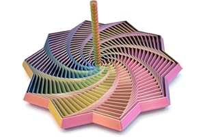 TRULY AMAZING THINGS Expanded Sensory Fidget Star with Handle – Visually Captivating and Satisfyingly Noisy! (Red - Yellow - Blue, Large)