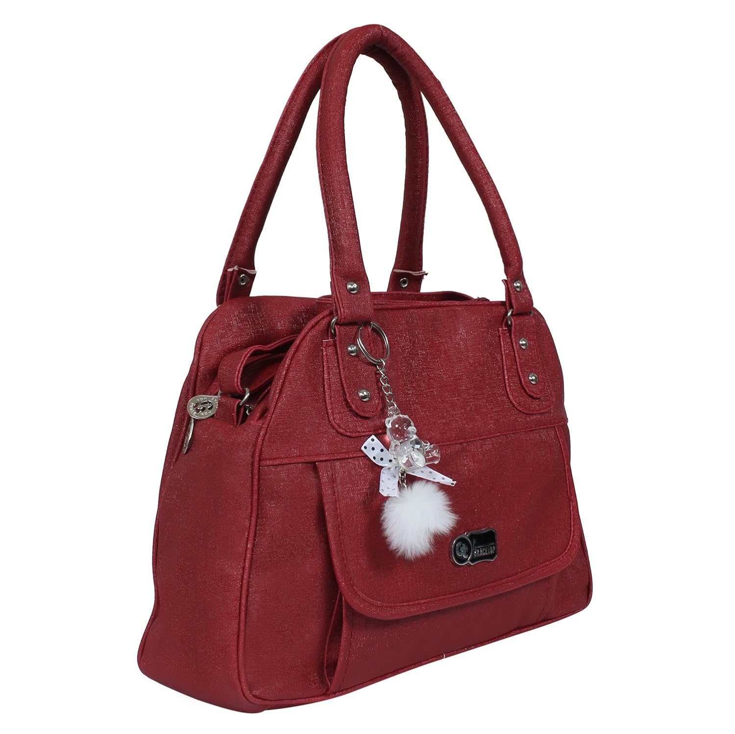 gracetop women's pu leather handbag - maroon (flp-lh-meh)
