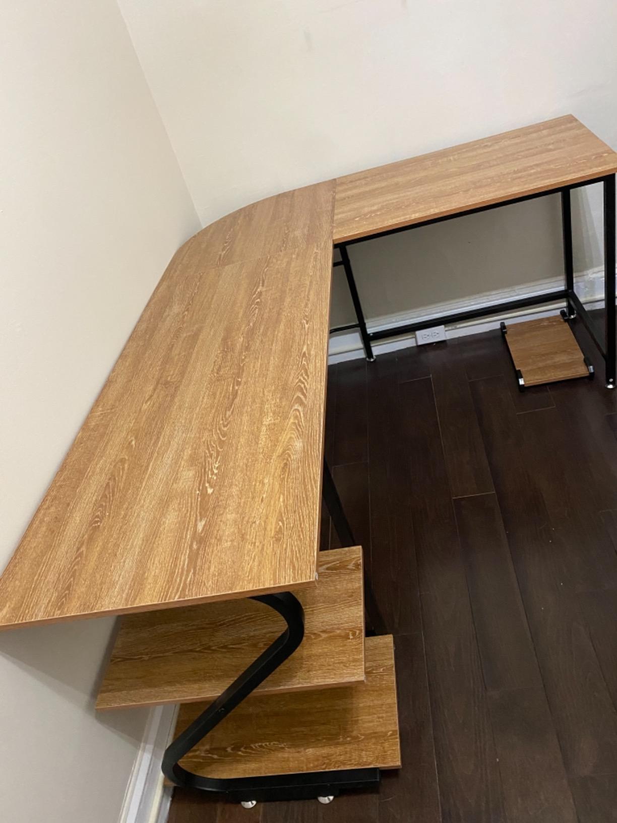 32/mo Finance Weehom Reversible LShaped Desk with Shelves Large