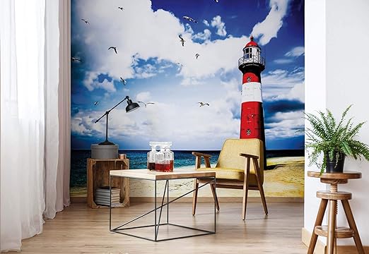 Leuchtturm Am Strand Kusten Vlies Fototapete Fotomural Wandbild
