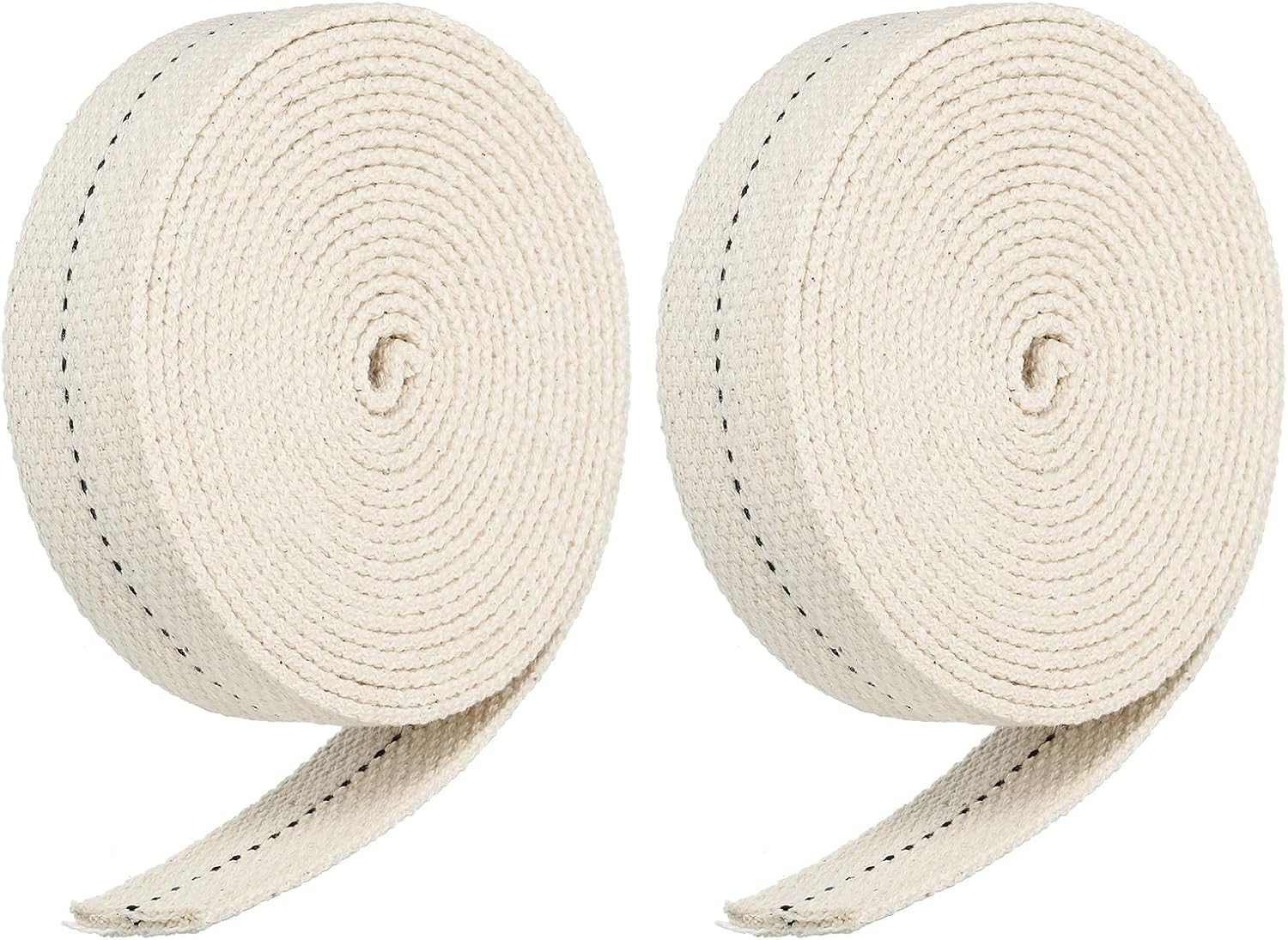 Oil Lamps & Accessories - MECCANIXITY Oil Lamp Wick 1 Inch Flat Wide 10 Foot Cotton Lanterns Wick with Black Stitch for Kerosene Burner Lighting, 2 Roll