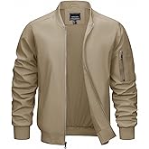 CRYSULLY Mens Lightweight Bomber Jackets Full Zip Up Casual Golf Windbreaker Fashion Stylish Coat with Pocket