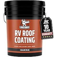 Liquid Rubber RV Roof Coating - Solar Reflective Sealant for Trailer and Camper Leak Repair and Maintenance, Waterproof and D