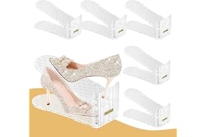 TOOKNIN 6PACK Shoe Slots Organizer, Shoe Stackers Organizer for Closet Shoe Stackers for a Pair of Shoes Shoe Space Savers Shoe Rack Holder for Closet Organization