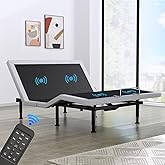 Yiree Queen Adjustable Bed Base Frame, Massage & Wireless Remote, Dual USB Ports,Ergonomic Upholstered Bed Frame, Lift Motor, Under Bed Lighting, Independent Head and Foot Tilt