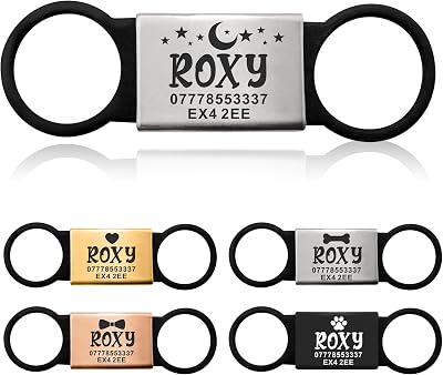 EDSG Dog Tags for Pets Engraved UK Slide On Personalised Silent ID Tag Silver