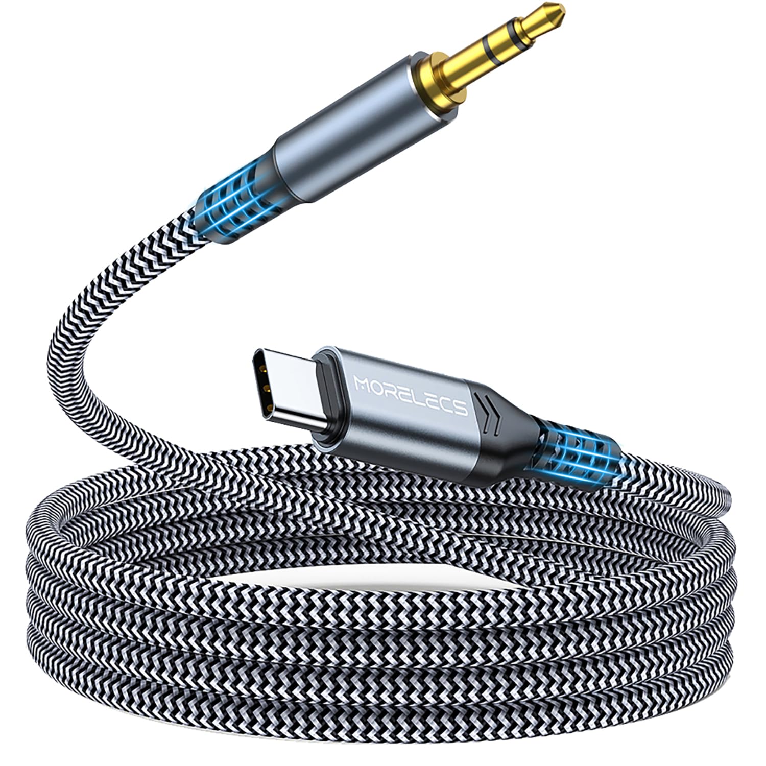 Photo 1 of MORELECS Aux to USB C, 3.3ft Aux Cord to USB C Compatible with iPhone 15/16/17, Galaxy S24/S23, iPad Pro, Pixel - Type C to 3.5mm Cord for Car, Headphones, Speakers