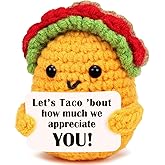 OCCdesign Mini Appreciation Gift for Women Men Coworkers Teachers Nurses Boss Handmade Crochet Taco Thank You Gift for Staff Employees Friends Roommates Volunteers Birthday Office Desk Decor