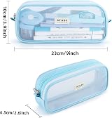 KALIDI Clear Large Pencil Case Bag Makeup Pouch 23cm 60g School Office view 3
