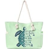 Apxouans Beach Bags for Women Large Waterproof Beach Travel Tote Bags Sandproof Swim Pool Bag Canvas Zipper Big Tote