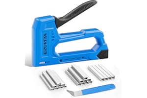 EZUVITA Light Duty Staple Gun for Wood, Blue Upholstery Staple Gun Kit with 2000pcs JT21 Staples 1/4, 5/16, 3/8 inch and Staple Remover, Stapler Gun for Crafts, DIY, Classroom, Decoration