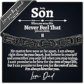 Love You This Much Gift for Son From Dad | Mens 5mm Twist Bracelet | Father Son Presents | 8"+1" Extender | Luxury Gift Box & Card